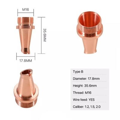 رزوه M16 نازل جوش لیزری H35.6 میلی متر برای سر جوش لیزری فیبر